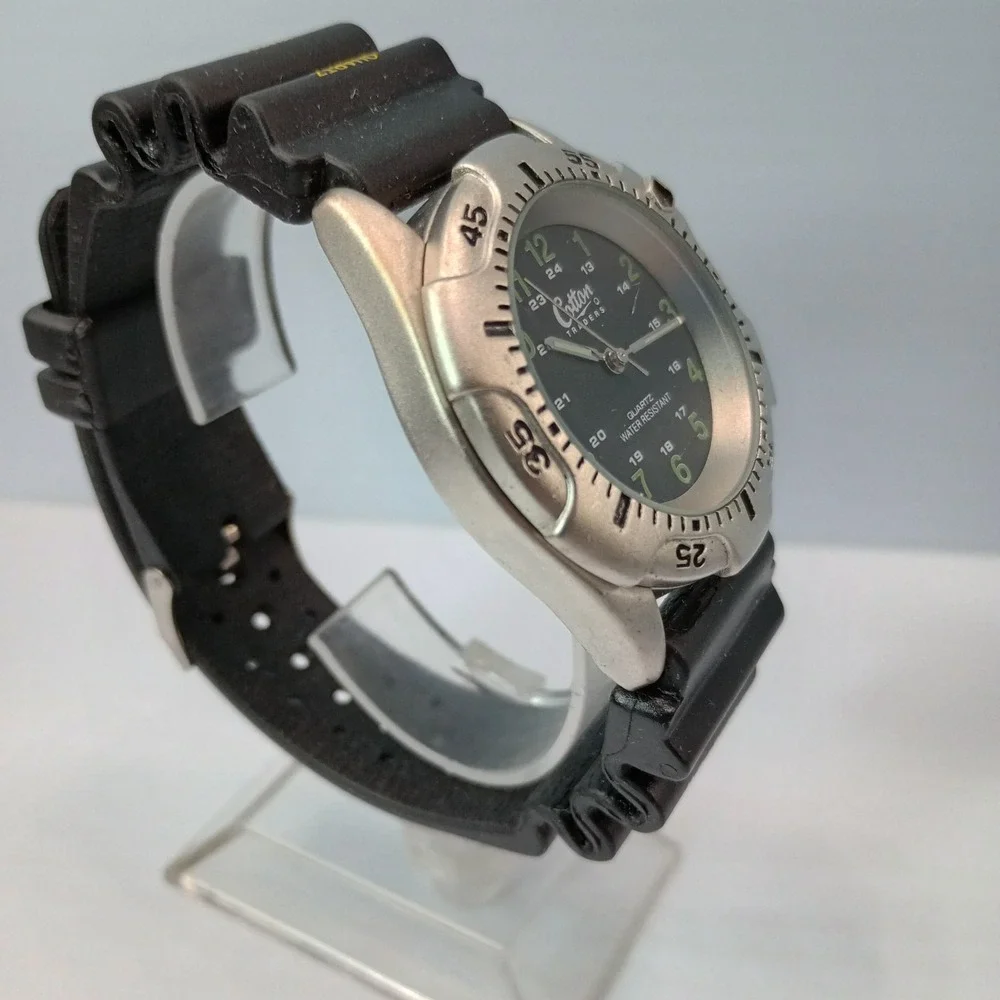 Cotton Traders Quartz Men's Watch‎ 39mm Black Dial Rubber Strap New Battery